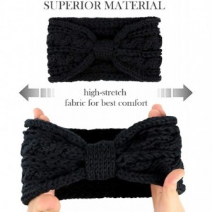 Headbands Crochet Turban Headband for Women Warm Bulky Crocheted Headwrap - 4 Pack Crochet Knot - CK1928K06YS $19.03