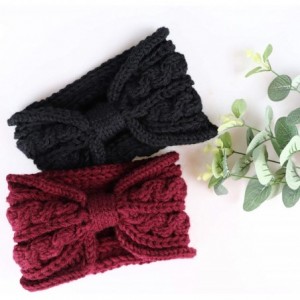 Headbands Crochet Turban Headband for Women Warm Bulky Crocheted Headwrap - 4 Pack Crochet Knot - CK1928K06YS $19.03