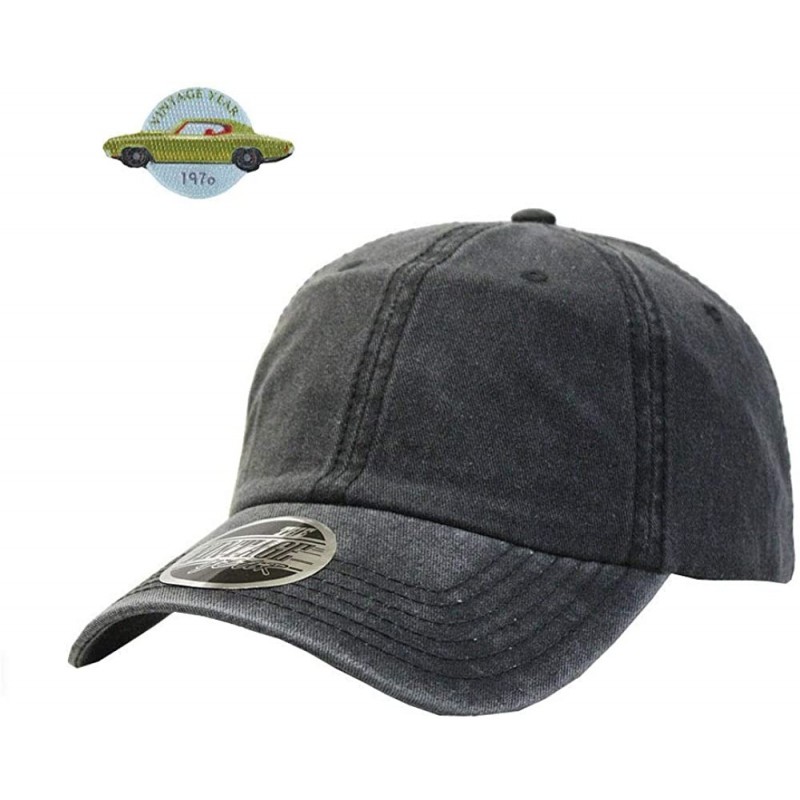 Baseball Caps Vintage Washed Cotton Twill Adjustable Dad Hat Baseball Cap - Charcoal Gray 70p - C812N0IYOVP $22.56