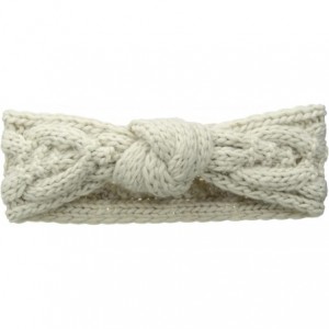 Cold Weather Headbands Women's Cable Knit Knot Headband - Cream - CR12ISXBQ41 $19.05