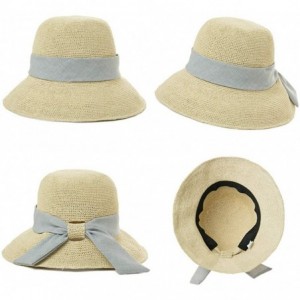Sun Hats Womens Wide Brim Summer Sun UPF Protective Beach Straw Panama Fedora Hats Outdoor - 00751_beige - CU18RR5YQ4S $34.21