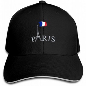 Baseball Caps Paris France Flag Baseball Cap Unisex Sports Adjustable Dad Ball Hat - Black - CT18Q292C7E $25.88