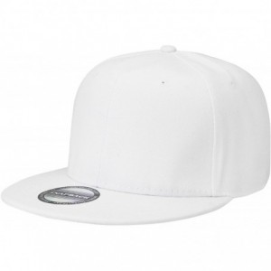 Baseball Caps Wholesale 12 Pack Snapback Hat Cap Hip Hop Style Flat Bill Blank Solid Color Adjustable Size - 12-pack White - ...