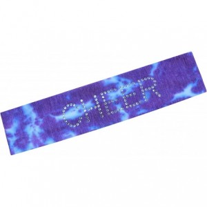 Headbands Cheer Rhinestone Cotton Stretch Headband - Purple Tie Dye - CX11L60D04X $20.16