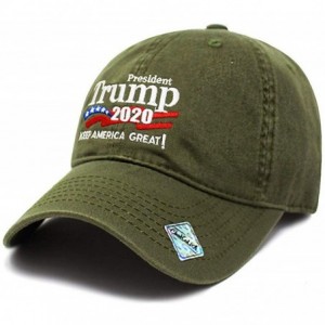 Baseball Caps Trump 2020 Keep America Great Campaign Embroidered US Hat Baseball Cotton Cap PC101 - Pc101 Army Green - C01946...