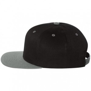 Baseball Caps Yupoong 110FT Unisex Adult 110 Wool Blend Two-Tone Cap - Black/Grey - C111ONXX38D $18.67