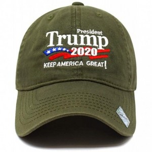 Baseball Caps Trump 2020 Keep America Great Campaign Embroidered US Hat Baseball Cotton Cap PC101 - Pc101 Army Green - C01946...