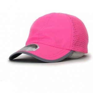 Baseball Caps Plain Pro Cool Mesh Low Profile Adjustable Baseball Cap - Reflective Neon Pink - CM18ERDOE5X $25.13