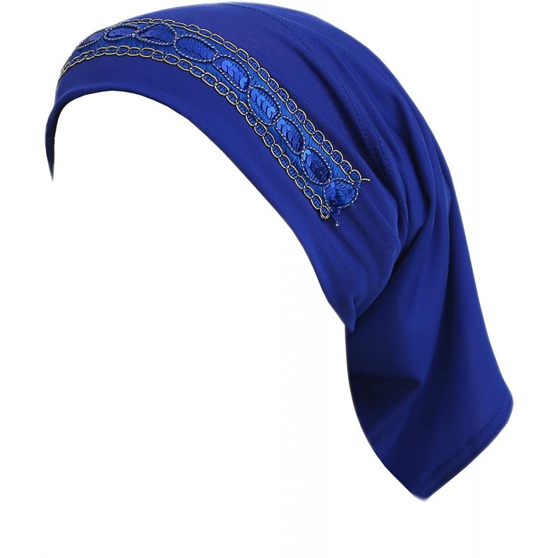 Skullies & Beanies Tube Hijab Under Scarf Fashion Chemo Caps - Royal Blue - CC18QGMN90N $21.36