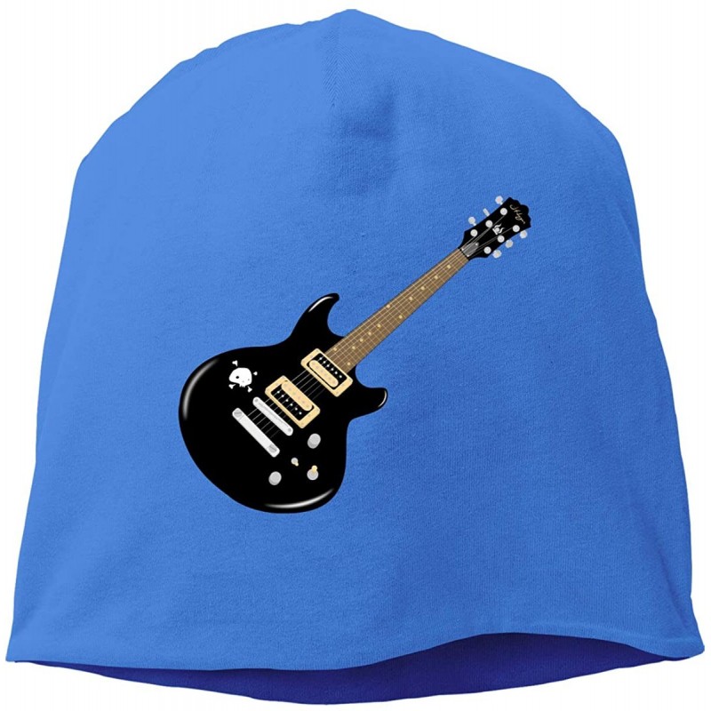 Skullies & Beanies Man Skull Cap Beanie Guitar Sign Headwear Knit Hat Warm Hip-hop Hat - Blue - CG18KLHK6DH $33.52