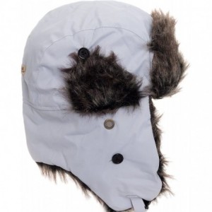 Skullies & Beanies Trooper Ear Flap Cap w/Faux Fur Lining Hat - Water Resistant Lt Grey - CI128FCNA7Z $35.85