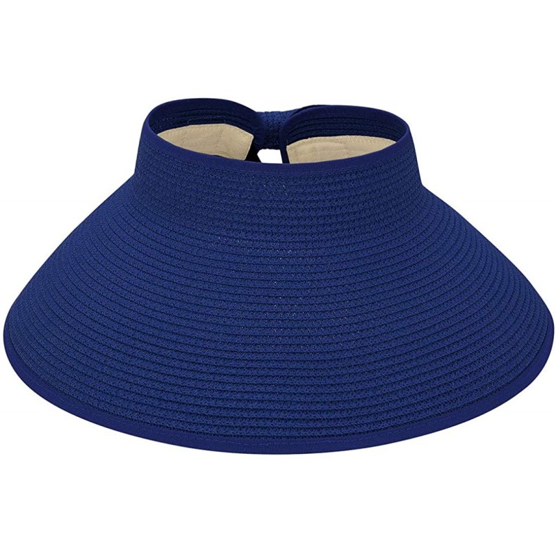 Women's SPF 50+ UV Protection Wide Brim Beach Sun Visor Hat - Fushsia ...