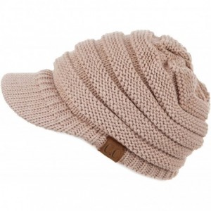 Skullies & Beanies Hatsandscarf Exclusives Women's Ribbed Knit Hat with Brim (YJ-131) - Taupe - C512O05JDQX $25.78