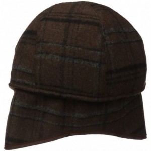 Newsboy Caps Men's Wool Blend Plaid Ivy Hat with Earflaps - Brown - CD11H4IN2HB $50.78