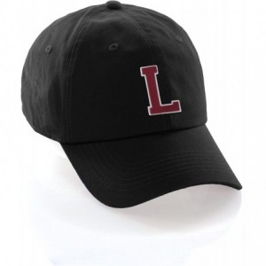 Baseball Caps Customized Letter Intial Baseball Hat A to Z Team Colors- Black Cap White Red - Letter L - CP18ET4CXEG $24.51