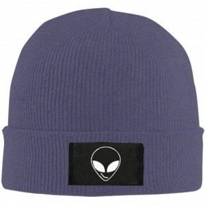 Skullies & Beanies Cool Beanie Alien Smiling Stick Figures Funny Beanie Hat - Navy - CC12MXVO0OF $15.78