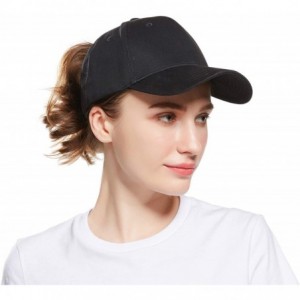 Womens Classic Adjustable Ponytail Baseball Cap in Solid Color Trucker ...