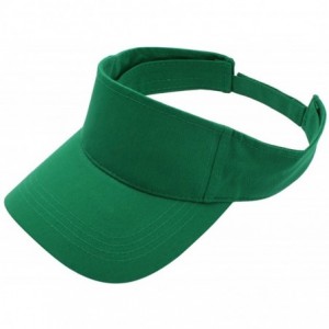 Visors Sun Sports Visor Men Women - 100% Cotton Cap Hat - Kelly Green - CB17YSZIIMW $17.59
