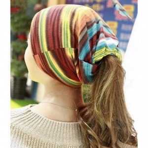 Skullies & Beanies Double-Layer Rainbow Print Skull Beanie Cap Hat for Women - Red - CW12LXP7R3Z $19.48