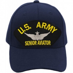 Baseball Caps US Army Senior Aviator Hat/Ballcap Adjustable One Size Fits Most - Navy Blue - CN18ISZEIHK $45.53