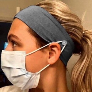 Balaclavas Button Headband for Nurses Women Men Yoga Sports Workout Turban Heawrap Face Cover Holder - Protect Your Ears - C0...