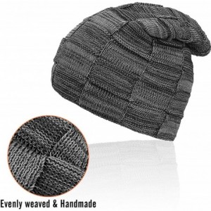 Skullies & Beanies 2 Pack Winter Beanie Hat- Slouchy Beanie Set- Thick Knit Skull Cap for Men Women (Gray & Black) - C118ZTD9...