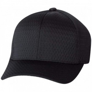 Baseball Caps Athletic Mesh Cap - 6777 - Black - CR11H7ODG41 $20.34
