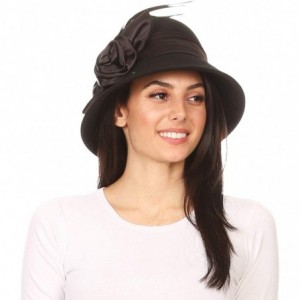 Bucket Hats Danielle Vintage Style Wool Cloche Hat - 2-black - C618H8IS408 $38.67
