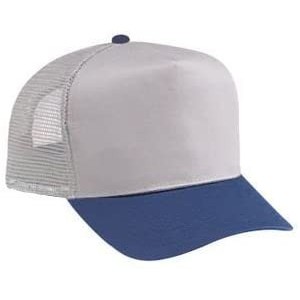 Baseball Caps Cotton Blend Twill 5 Panel Pro Style Mesh Back Trucker Hat - Nvy/Gry - C2180D4HYSQ $20.72