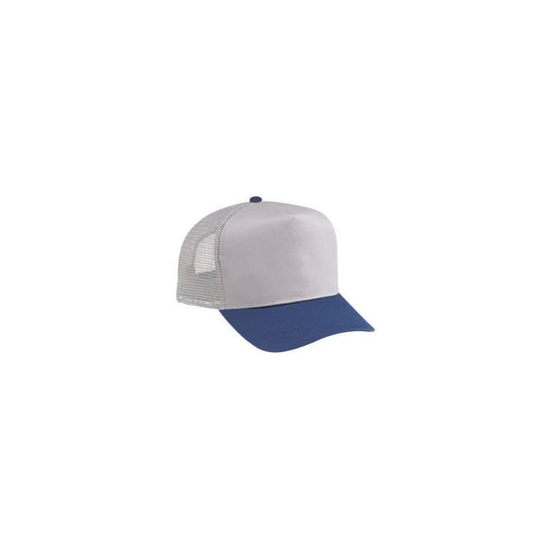 Baseball Caps Cotton Blend Twill 5 Panel Pro Style Mesh Back Trucker Hat - Nvy/Gry - C2180D4HYSQ $20.72