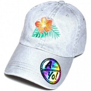 Baseball Caps Hawaii Flower Lei Embroidered Premium Quality Cotton Hat Golf Baseball Cap AYO1036 - Grey - C8186IEDKYN $22.16