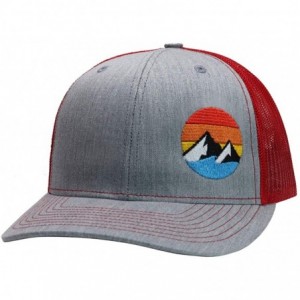 Baseball Caps Trucker Hat - Explore The Outdoors - Snapback Hats for Men - Heather Grey/Red - CW1875OC8HE $52.32