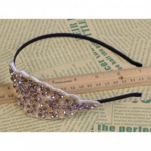 Headbands Womens Vintage 1920s Hand-Beads Retro Big Flower Leaf Flapper Headband - Yellow - CF18GZ8H5A8 $27.51