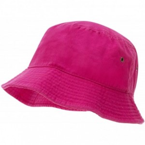 Bucket Hats 100% Cotton Bucket Hat for Men- Women- Kids - Summer Cap Fishing Hat - Hot Pink - C518DOHNH64 $29.36
