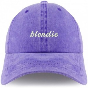 Baseball Caps Blondie Embroidered Pigment Dyed Unstructured Cap - Purple - C518D465R8G $33.73
