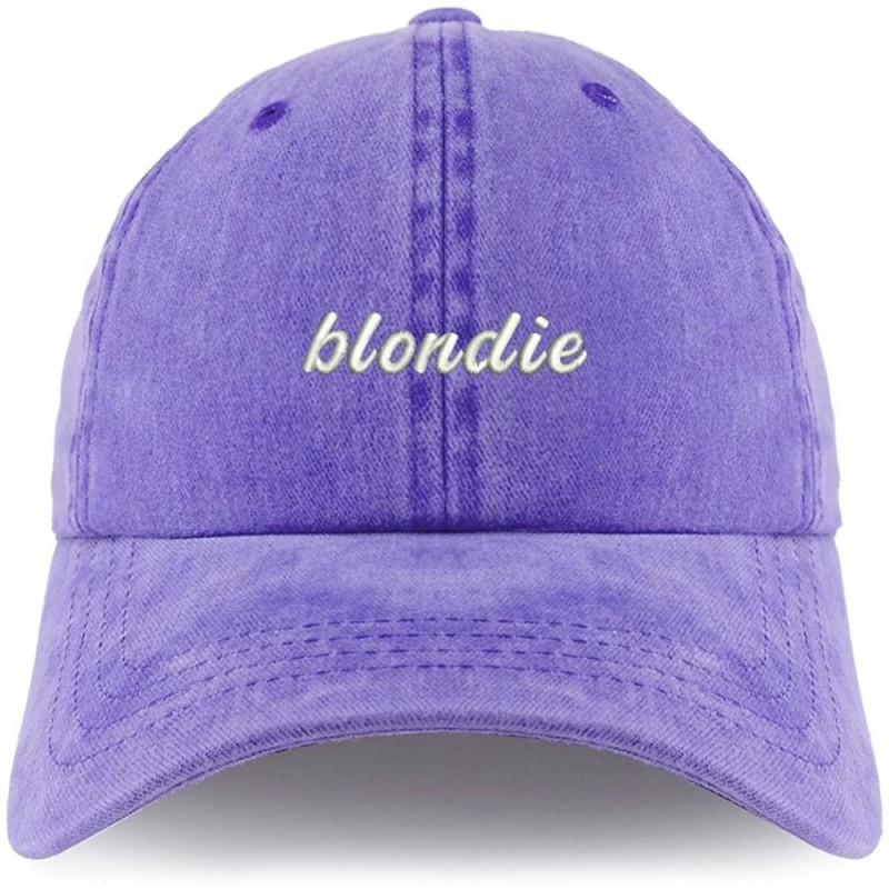 Baseball Caps Blondie Embroidered Pigment Dyed Unstructured Cap - Purple - C518D465R8G $33.73