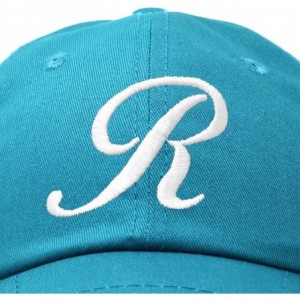 Baseball Caps Initial Hat Letter R Womens Baseball Cap Monogram Cursive Embroider - Teal - CM18U35OYZC $24.19