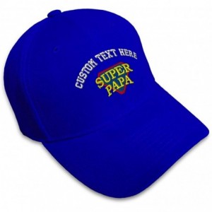 Baseball Caps Custom Baseball Cap Super Papa Embroidery Dad Hats for Men & Women Strap Closure - Royal Blue - C118SDY5YDY $38.52