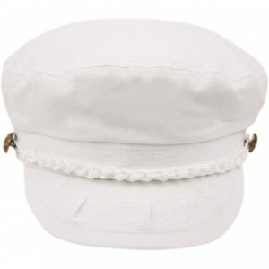 Newsboy Caps Greek Fisherman Sailor Hat Cap 100% Cotton - White - C318T062DC6 $29.96