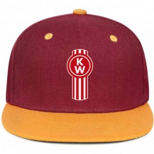 Baseball Caps Unisex Men's Baseball Hats Vintage Adjustable Mesh Driving Kenworth-w900-Trucks-Flat Cap - Burgundy-21 - C018US...