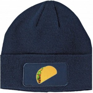 Skullies & Beanies Taco Emoji Meme Chest Winter Knit Beanie Hat - Blue - CQ12NTKZDM2 $37.42