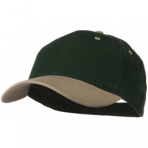 Baseball Caps 2 Tone Brushed Bull Denim Mid Profile Cap - Khaki Dark Green - CY11VYRRV25 $21.83