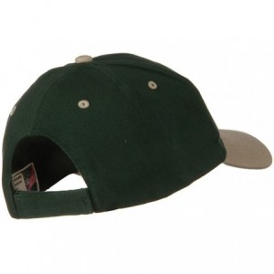 Baseball Caps 2 Tone Brushed Bull Denim Mid Profile Cap - Khaki Dark Green - CY11VYRRV25 $21.83
