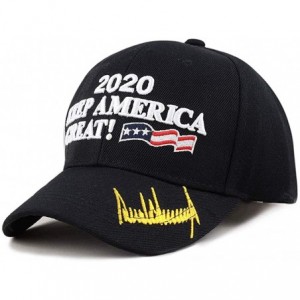 Skullies & Beanies Trump 2020 Keep America Great 3D Embroidery American Flag Baseball Cap - 011 Black - CC18MGH20WU $24.09