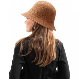 Bucket Hats Winter Bucket Hat- Women's Warm Knitted Hats Cloche Bucket Hat Knitted Wool Blend Foldable Hat for Women - CN18XW...