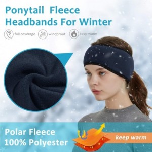 Cold Weather Headbands Womens Ponytail Headband-Winter Fleece Ear Warmer Headband Cold Weather Ear Muffs Sport Head Band Wrap...