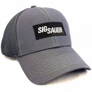 Baseball Caps Sig Patch Trucker Hat - Charcoal - C218AIRUGLD $57.78