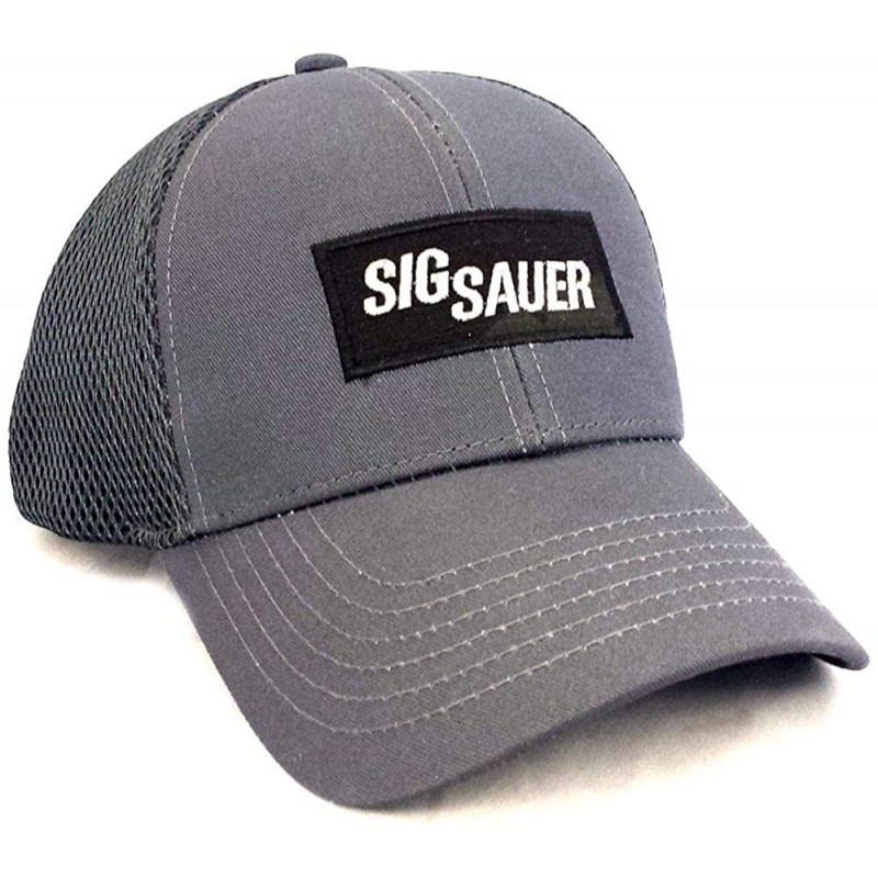 Baseball Caps Sig Patch Trucker Hat - Charcoal - C218AIRUGLD $50.21