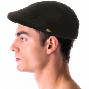Newsboy Caps Men's Winter 100% Wool Duckbills Warm Solid Ivy Driver Cabby Cap Hat - Black - C91865DMS3H $30.28