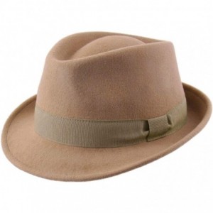 Fedoras Trilby Wool Felt Trilby Hat - Beige - C01884U2RA7 $66.95